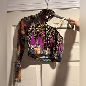 Animal Print 2 Piece Dance Costume | Adult Large